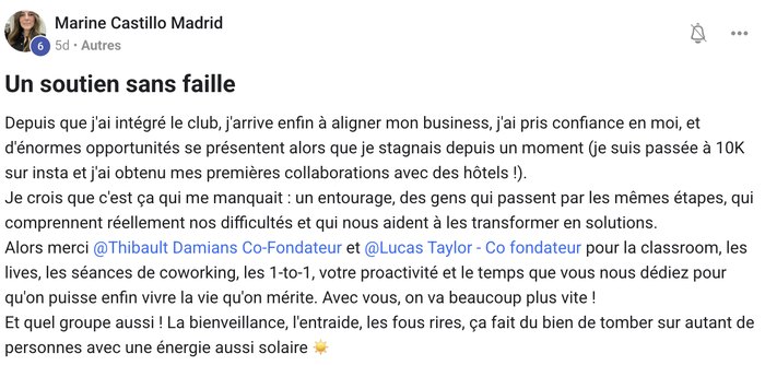 Témoignage client